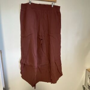 Indigo Thread Co Gauze Wrap Pants Stretch Extra Wide Dark Pink  Size 2X NEW‎